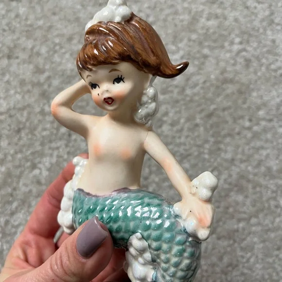 Vintage Lefton Rare Mermaid Wall Hanging Figurine - Picture 2 of 4